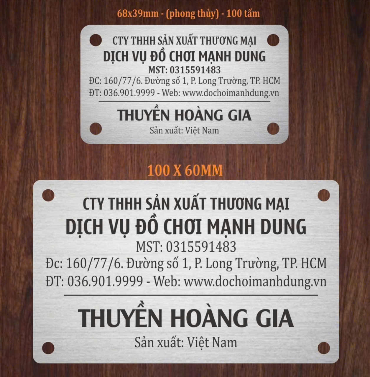 Tem nhãn khắc laser thông số máy móc và thiết bị